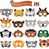 Los mejores  - 16 Piezas Máscaras de Animal Favores de Fiesta de Disfraz de Animal con 16 Caras de Animales Diferentes para Fiesta…